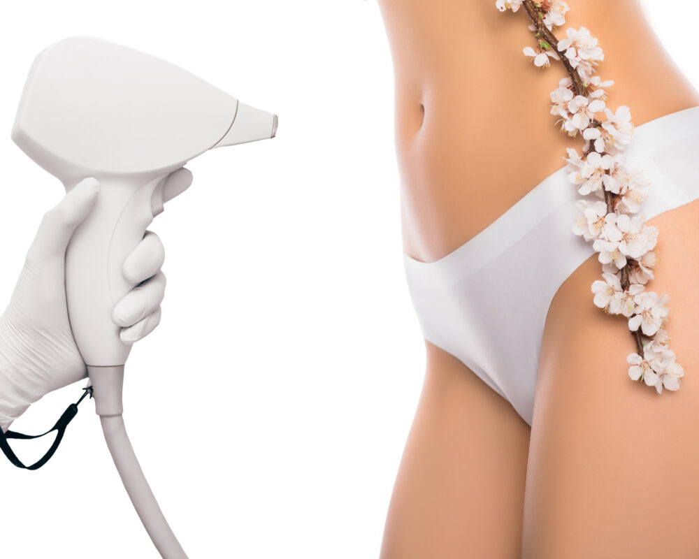 Women receiving laser hair removal treatment
